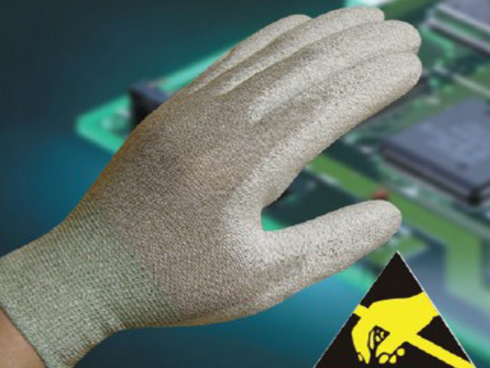 ถุงมือ ESD Copper Fiber PU Palm Fit Gloves 20405